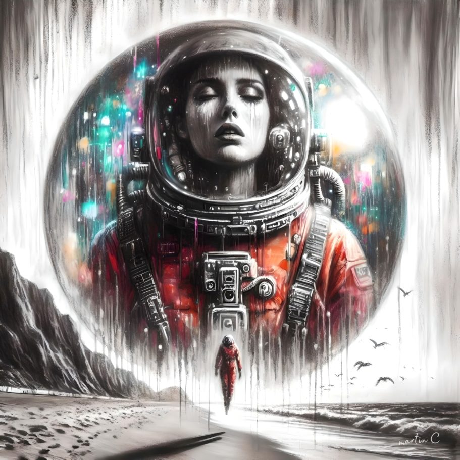 Perdue dans le temps A woman trapped in a bubble of time