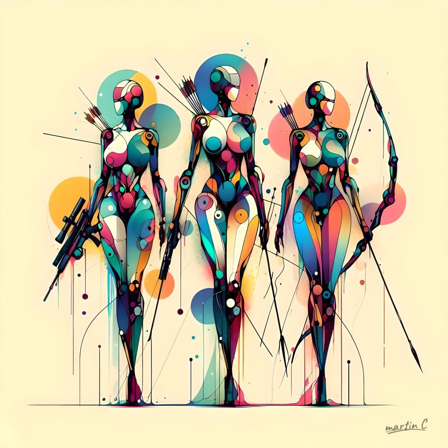 Les Trois Graces Three warrior women
