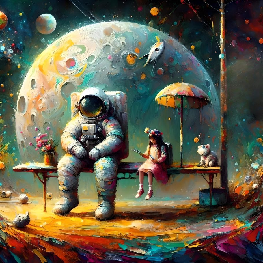 Voyageurs de l'espace A young girl dreams of an adventure on the moon
