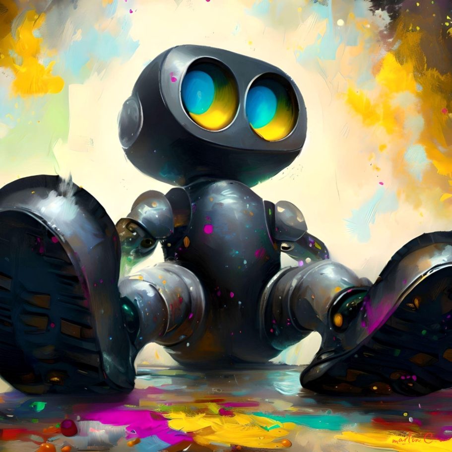 Faire une pause A little robot taking a break